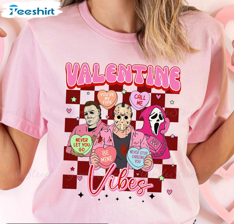 Horror Killer Valentine Shirt, Ghostface Scream Horror Long Sleeve Crewneck