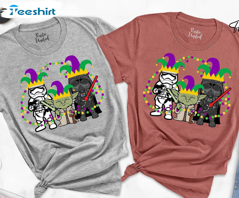 Star Wars Mardi Gras Trendy Shirt, Carnival Party Short Sleeve Sweater