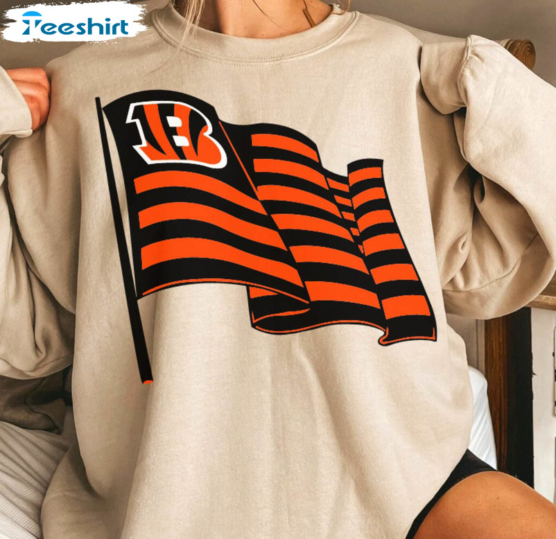 Bengals Flag Trendy Shirt, Mascot School Team Football Short Sleeve Sweatshirt