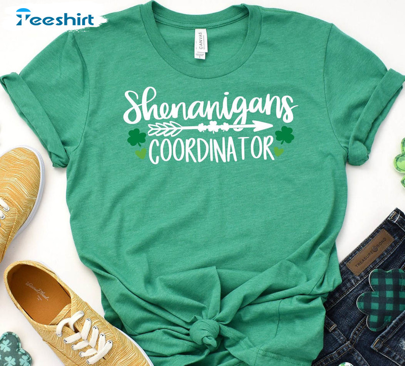 Shenanigans Coordinator Trendy Sweatshirt, St Patricks Day Unisex Hoodie Crewneck