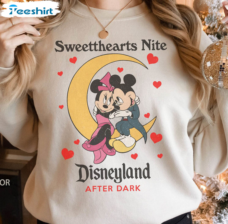 Sweethearts Nite Disneyland Shirt, Mickey Minnie Valentines Unisex Hoodie Crewneck