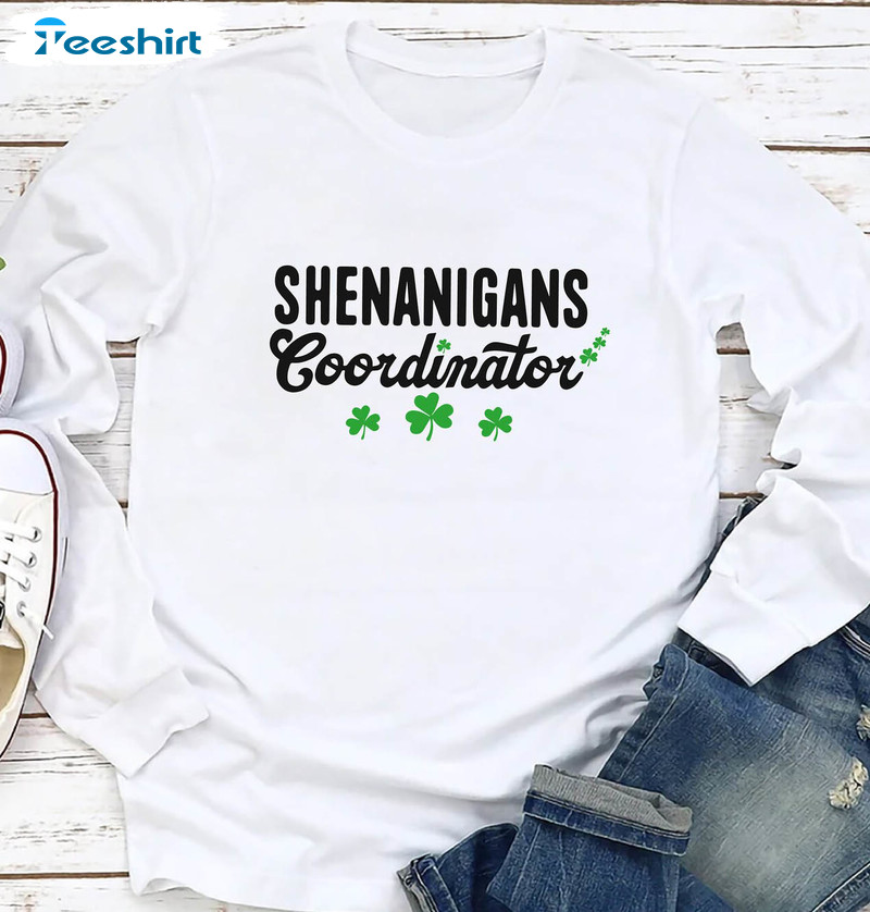 St Patricks Day Shenanigan Coordinator Shirt, Vintage Short Sleeve Sweatshirt