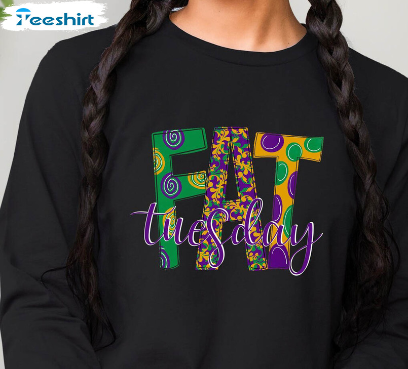 Fat Tuesday Trendy Shirt, Mardi Gras Carnival Party Unisex Hoodie Long Sleeve