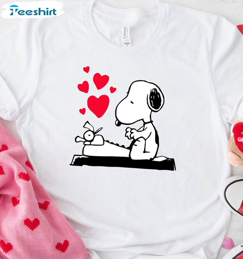 Snoopy Valentines Day Shirt, Bull Snoopy Love Crewneck Unisex Hoodie