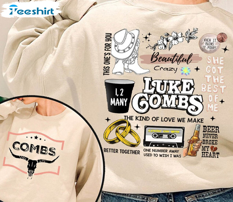 Luke Combs Bullhead Sweatshirt, Country Music Unisex T-shirt Long Sleeve