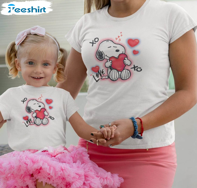 Snoopy Valentine Woodstock Shirt, Cute Long Sleeve Unisex T-shirt