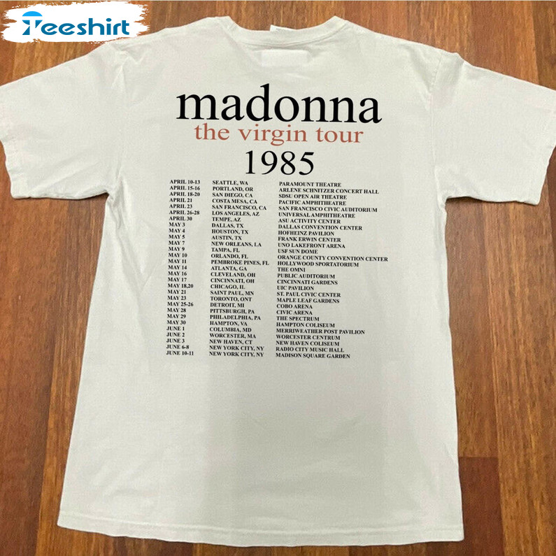 Madonna Tour 2023 Shirt, The Virgin Tour 1985 Unisex Hoodie Long Sleeve