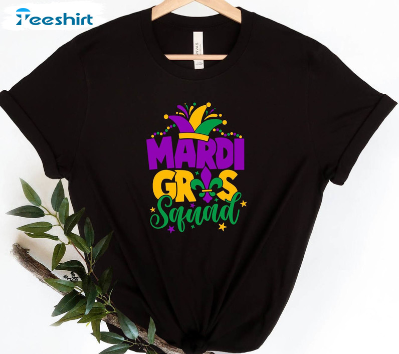 Mardi Gras Squad Vintage Shirt, Mardi Gras Parade Crewneck Short Sleeve