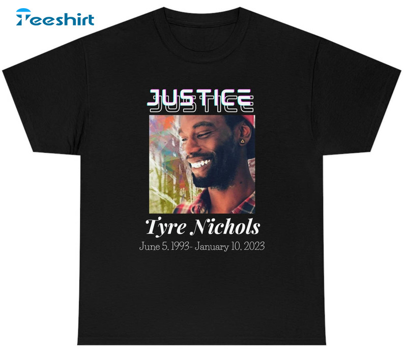 Justice For Tyre Nichols Funny Shirt, Black Lives Matter Short Sleeve Crewneck