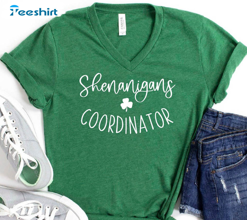 Vintage Shenanigans Coordinator Shirt, Matching St Patricks Day Crewneck Short Sleeve