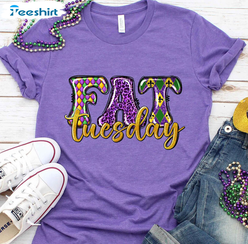 Fat Tuesday Colorful Shirt, New Orleans Unisex T-shirt Long Sleeve