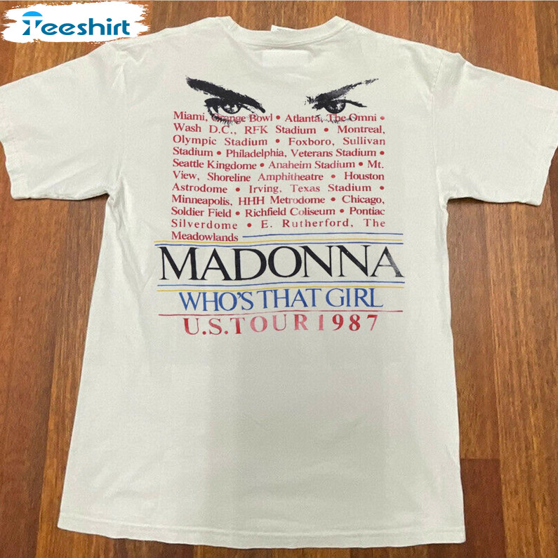 1987 Madonna Who's That Girrl Shirt, Madonna Tour 1987 Long Sleeve Unisex Hoodie