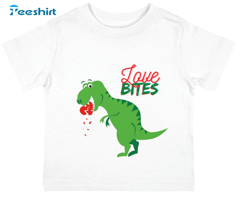 Dinosaur Love Bites Shirt, Valentines Day Unisex Hoodie Long Sleeve