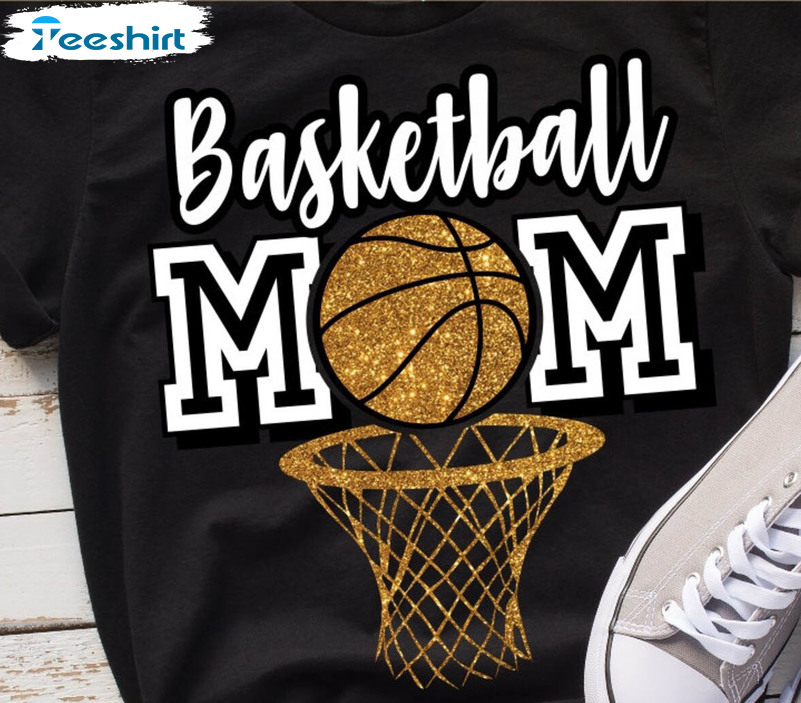 Basketball Mom Trendy Shirt, Silhouette Cricut Short Sleeve Crewneck