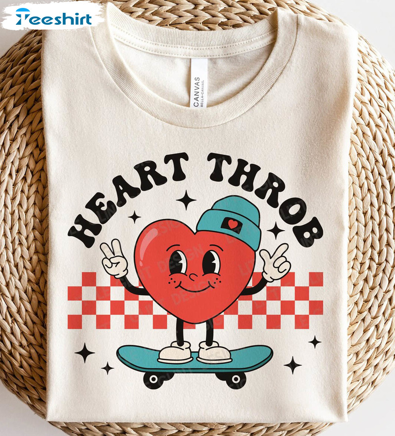 Heart Throb Funny Shirt, Valentines Day Cute Crewneck Unisex T-shirt