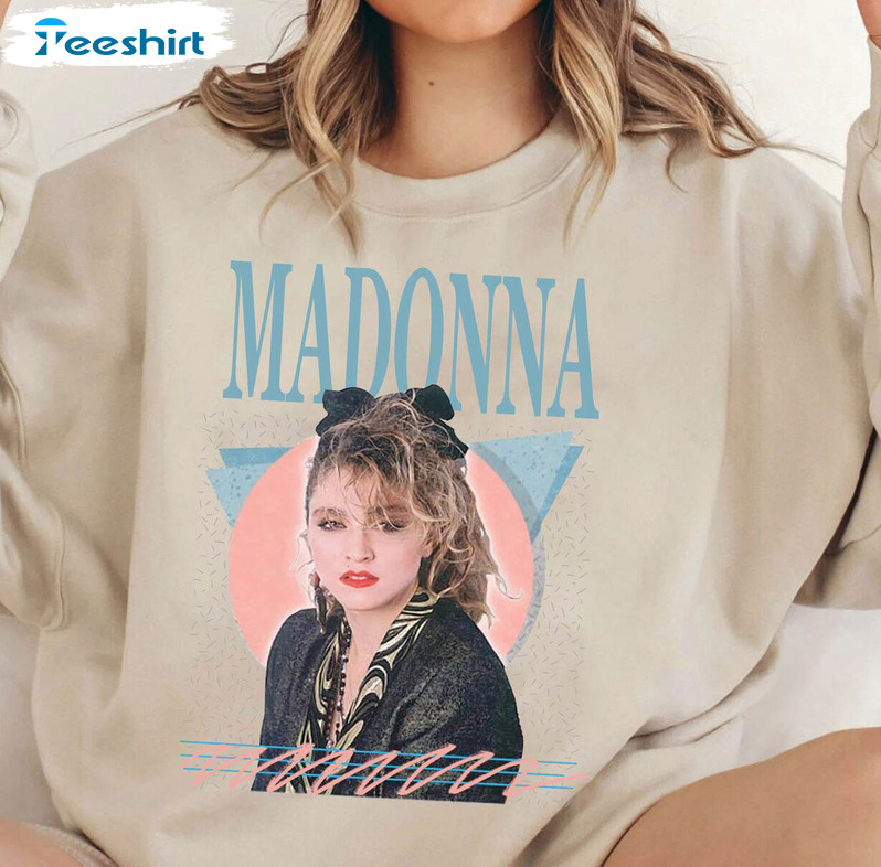 Madonna Vintage Shirt, Madonna True Blue Music Short Sleeve Crewneck