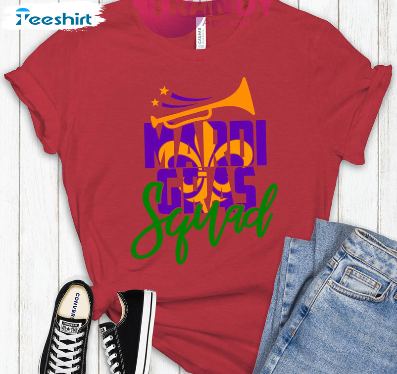 Mardi Gras Squad Cute Shirt, Mardi Gras Carnival Party Short Sleeve Tee Tops