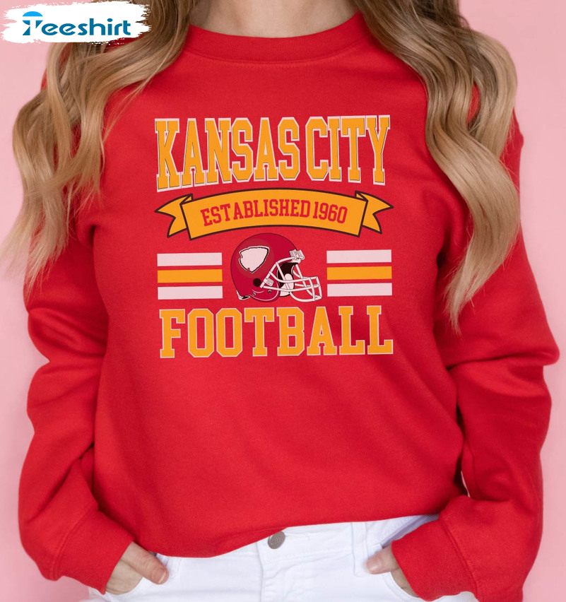 Kansas City Football Sweatshirt, Chiefs Football Tee Tops Sweatshirt