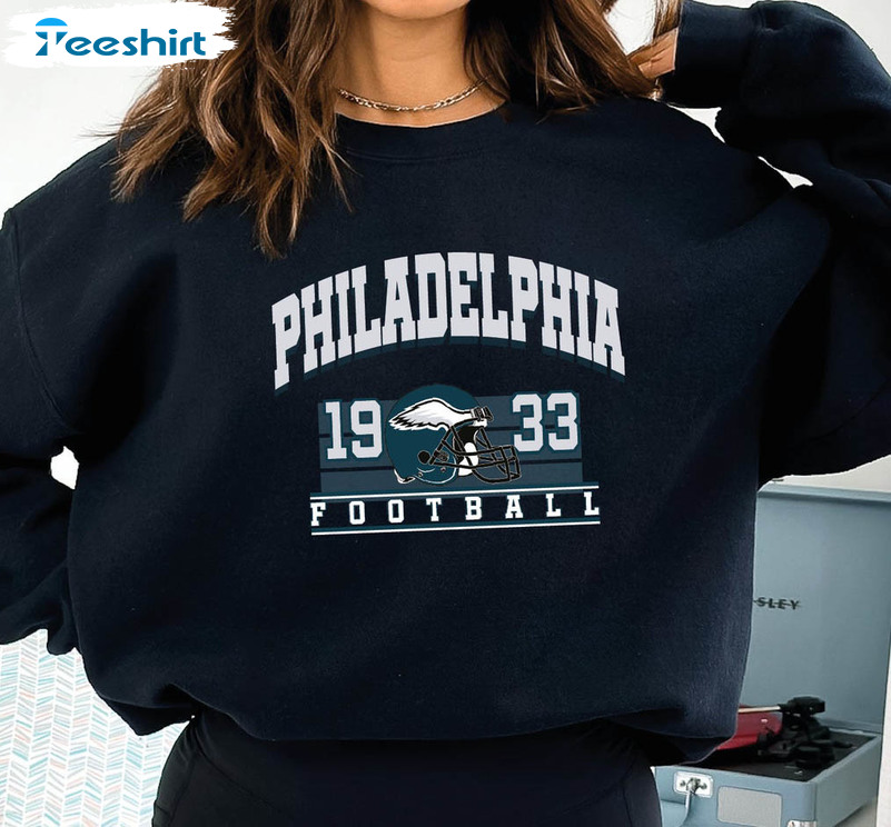 Philadelphia Football Trendy Shirt, Vintage Eagle Hoodie Short Sleeve