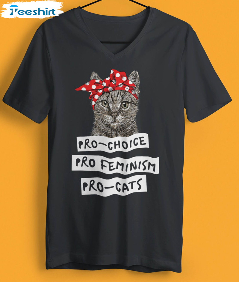 Pro Choice Pro Feminism Pro Cats Cute Sweatshirt, Unisex Hoodie