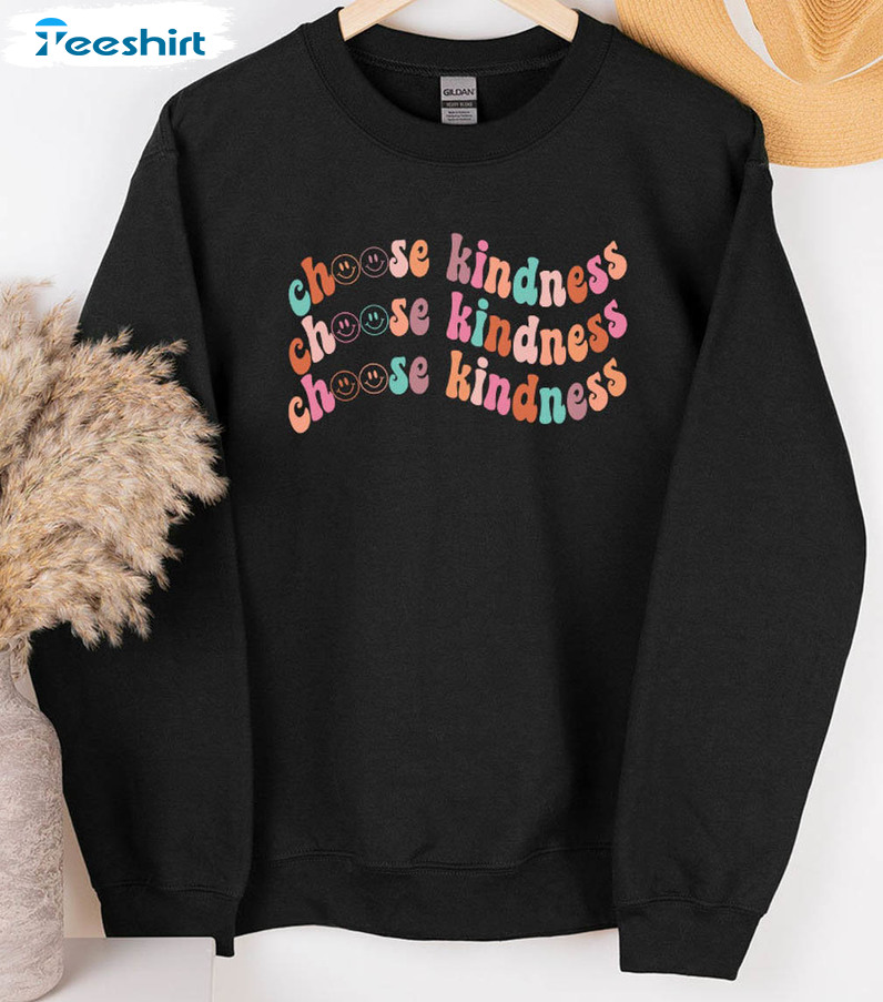 Choose Kindness Sweatshirt, Retro Mom Kindness Crewneck Unisex Hoodie