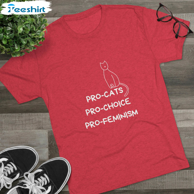 Pro Cat Pro Choice Pro Feminism Shirt, Trending Short Sleeve Hoodie