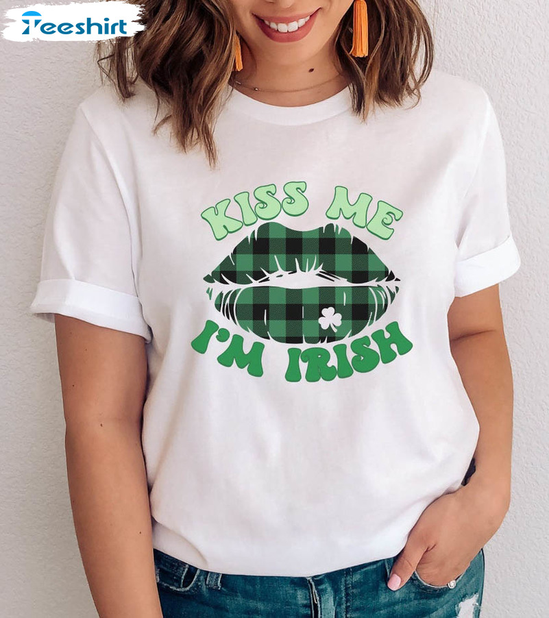 Kiss Me I'm Irish Funny Shirt, St Patricks Day Tee Tops Short Sleeve