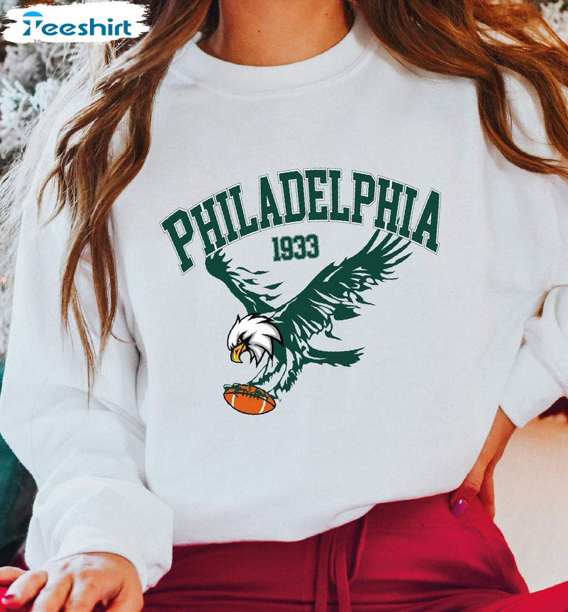 Philadelphia Football Sweatshirt, Trending Eagles Short Sleeve Hoodie