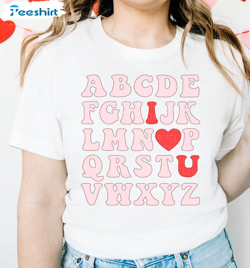 Alphabet Valentines Day Shirt , Cute Valentine Unisex T-shirt Short Sleeve