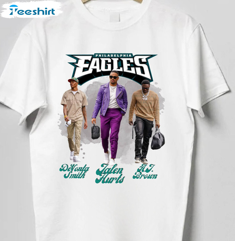 Eagles Vintage Shirt, Jalen Hurts Devonta Smith Aj Brown Sweatshirt Unisex Hoodie