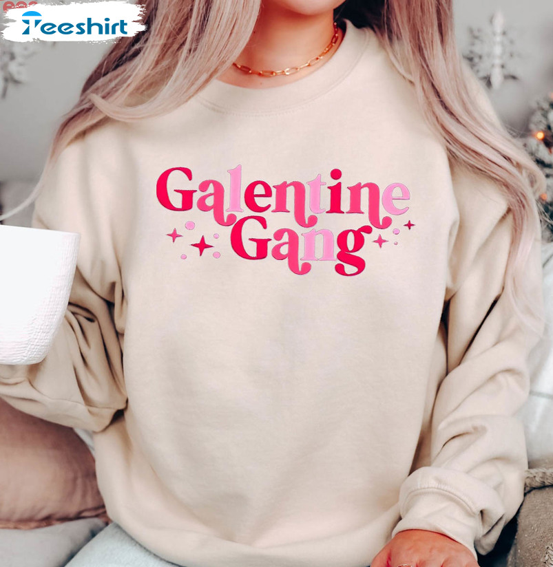 Galentine Gang Vintage Shirt, Funny Valentine Friends Short Sleeve Long Sleeve