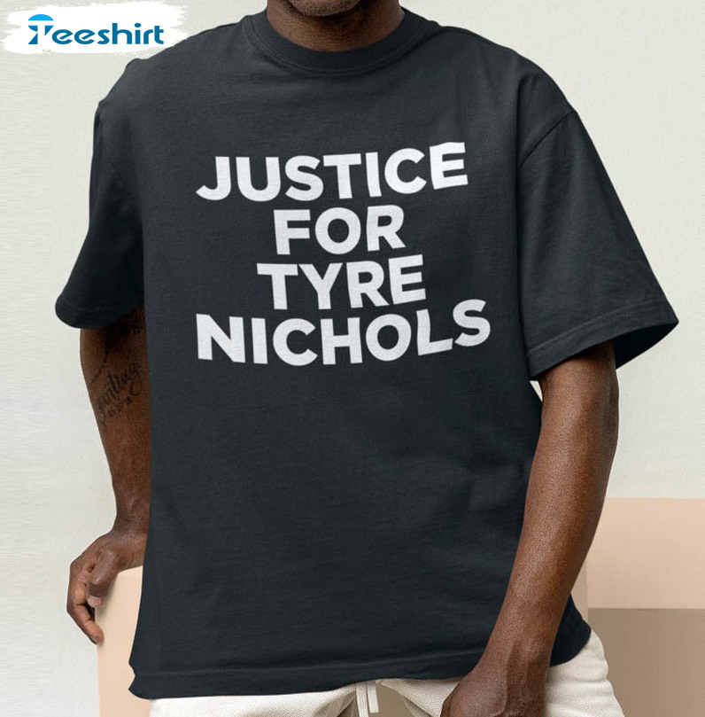 Justice For Tyre Nichols Vintage Shirt, Trending Protest Police Brutality Long Sleeve Tee Tops