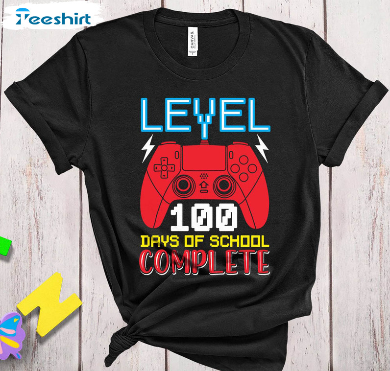 Level 100 Days Of School Complete Trendy Shirt, Back To School Long Sleeve Unisex T-shirt