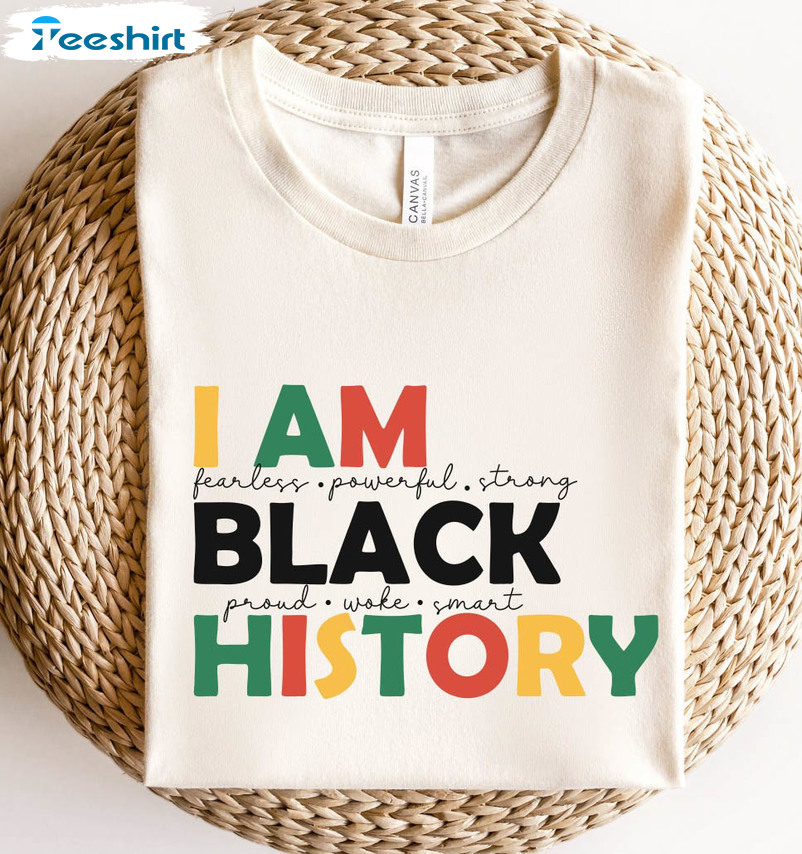 I Am Black History Shirt, African American Unisex Hoodie Long Sleeve