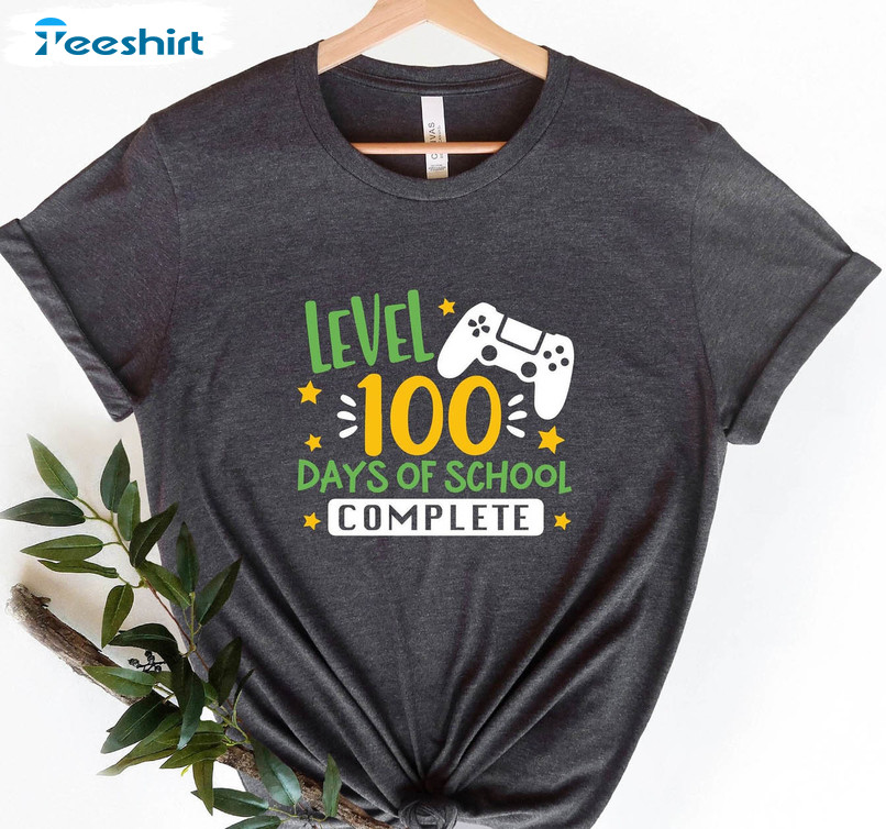 Level 100 Days Of School Completed Shirt, Back To School Unisex T-shirt Unisex Hoodie