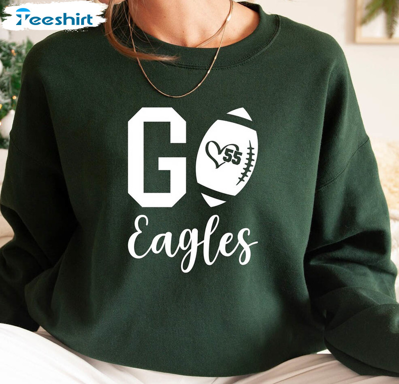 DJsDrop Comfort Colors Eagles Crewneck Sweatshirt, Eagles Sweatshirt, Eagles Apparel, Gift for Eagles Fan, Eagles Football, Green Eagles Tops