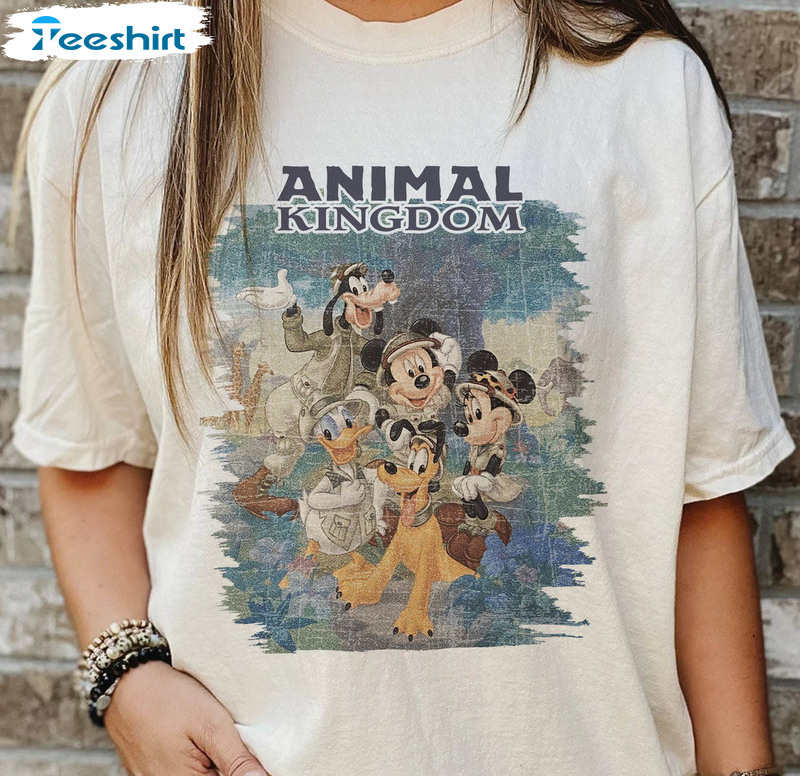 Retro Animal Kingdom Mickey And Friends Shirt, Disneyland Long Sleeve Unisex T-shirt