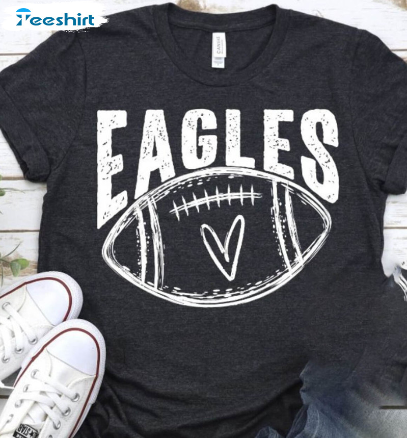 Eagles Football Shirt, Game Day Sports School Unisex Hoodie Long Sleeve