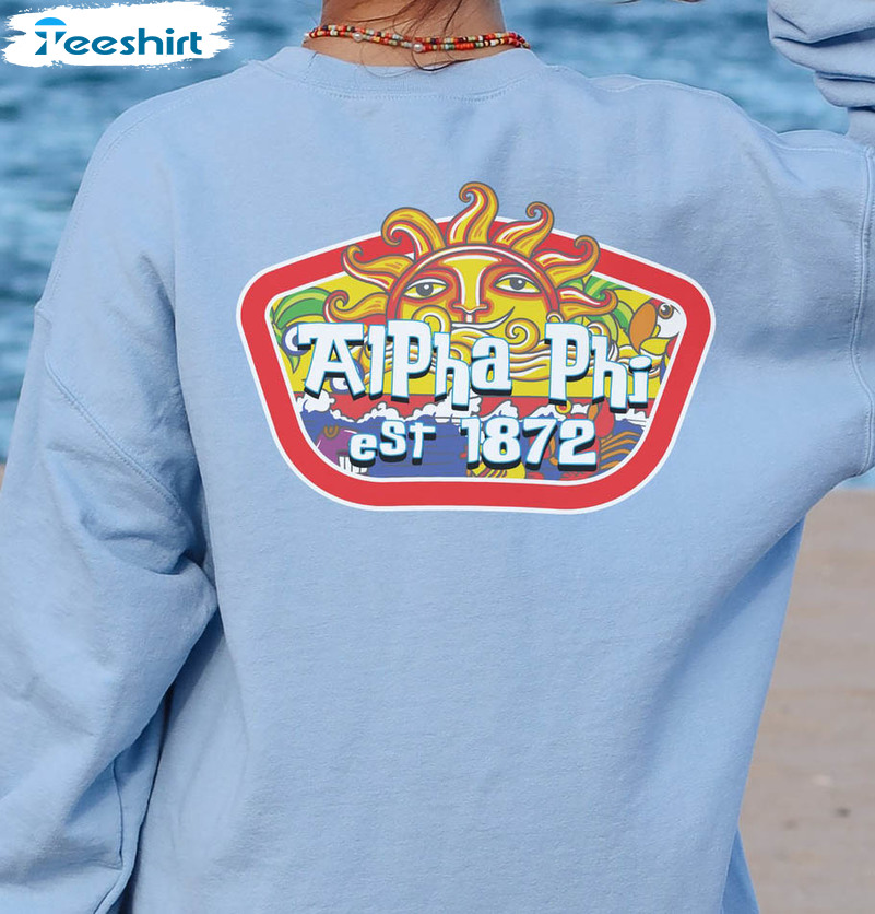 Alpha Phi Sweatshirt , Summer Sol Alpha Phi Short Sleeve Crewneck