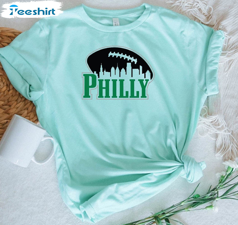 Philly Go Eagles Shirt, Philadelphia Eagles Short Sleeve Crewneck