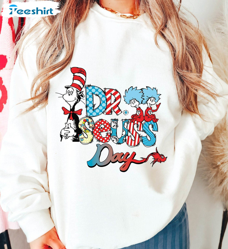 Dr. Suess Day Shirts, Teacher Life Read Across America Long Sleeve Unisex Hoodie