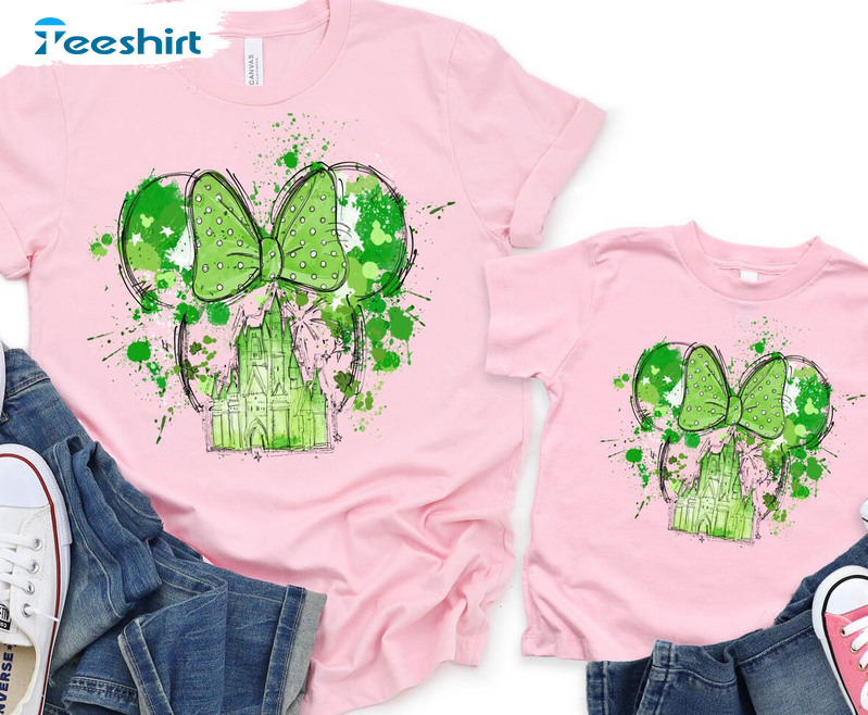 Minnie Mouse St Patricks Day Shirt, Trending Short Sleeve Unisex Hoodie