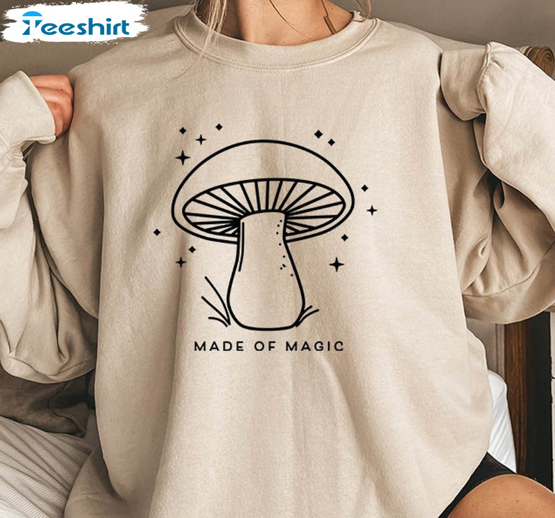 Made Of Magic Trendy Shirt, Vintage Mushroom Unisex T-shirt Tee Tops