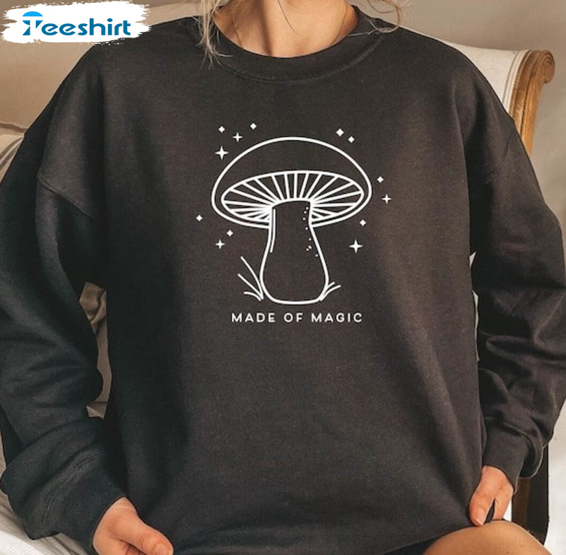 Mushroom Sweatshirt, Botanical Hippie Tee Tops Unisex T-shirt