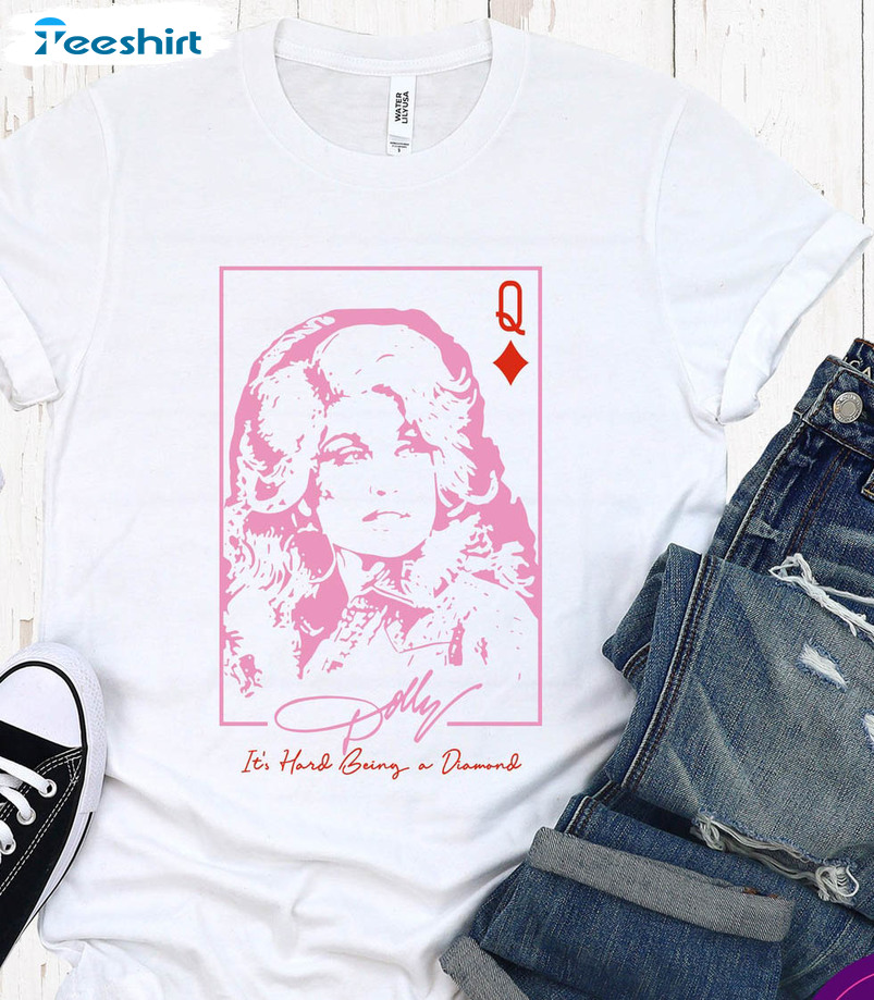 It's Hard Being A Diamond Poker Card Shirt, Dolly Parton Concert Short Sleeve Unisex T-shirt