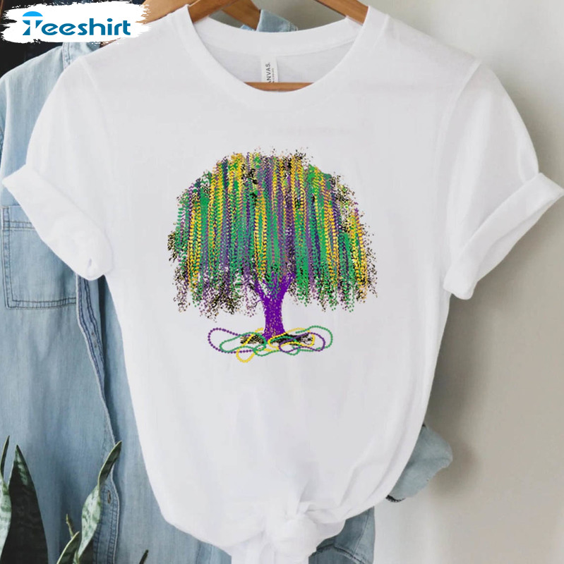 Mardi Gras Tree Vintage Shirt, Mardi Gras Carnival Crewneck Short Sleeve