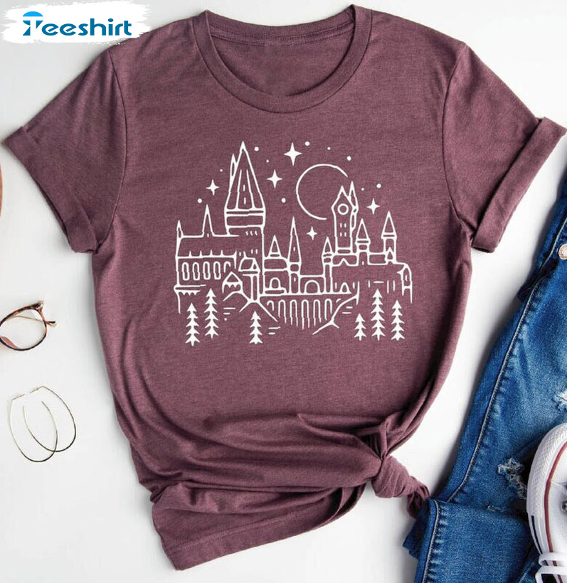 Magical Wizard Castle Trendy Shirt, Nerd Book Universal Unisex T-shirt Crewneck