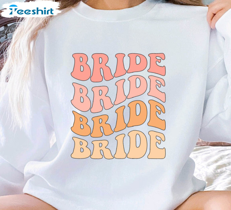 Retro Bride Bride Wedding Honey Moon Shirt, Honeymoon Unisex T-shirt Unisex Hoodie