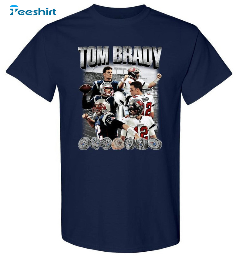 Tom Brady American Football T Shirt Rap 90s Casual Men Women 