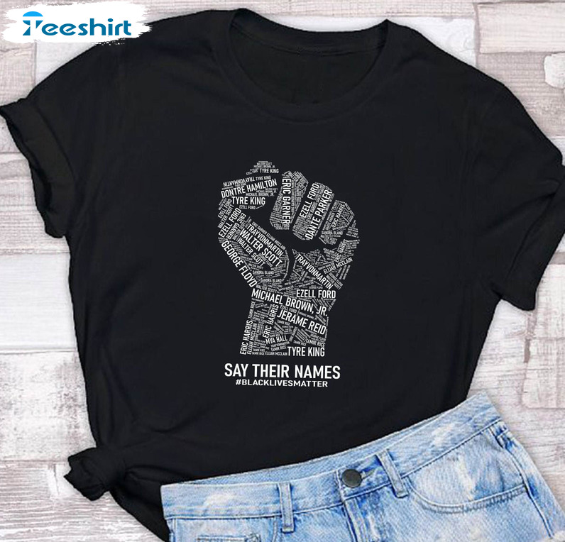 Say Their Names Shirt, Black Lives Matter Justice Tyre Nichols Unisex Hoodie Long Sleeve